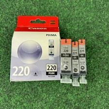 Canon PIXMA Ink Cartridge Lot x2 220 PGBK Black x2 221 BK New Sealed picture