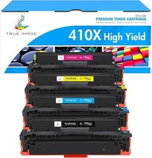 True Image Compatible Toner Cartridge Replacement for HP 410A 410X CF410A 4pack picture