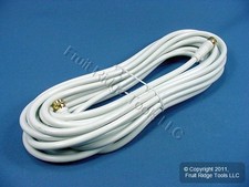 Leviton White 25' Coaxial Video Cable GOLD PLUG Ends F-Type RG59 C5851-25G-642 picture