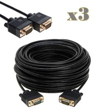 3-Pack - 100ft SVGA/VGA  Male/Male Cable PC Monitor Projector CCTV Display Cord picture