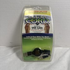 Ultra Cord Retractable USB Cable 59 Inches Computer NEW IN PACKAGE  picture
