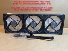 3x Lian Li UNI SL-INF 120 Infinity Mirror ARGB Fans 120mm Black * NO CONTROLLER picture