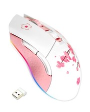 DAREU Sakura Pink Wireless Wired Gaming Mouse, Dual-Mode Rechargeable 7 Progr... picture