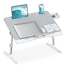 Bed Desk for Laptop, X-Large Leather Adjustable Lap Desks for Adults picture