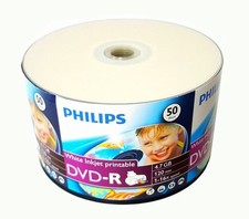 200 PHILIPS Blank 16X DVD-R DVDR White Inkjet Hub Printable 4.7GB Media Disc picture