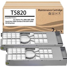 2 Pack T5820 T582000 Maintenance Cartridge  Waste Ink Tank Box Compatible picture