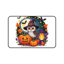 Cute Owl Desk Mat AOP Autumn Owl Fall Leaves Office Table Pad picture