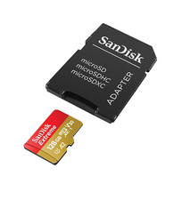 SanDisk Extreme microSDXC card, SD adapter, up to 190 MB/s, SDSQXAA-128G-GN6MA picture