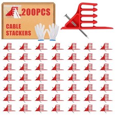 200Pcs Cable Stackers Clips with Steel Nails, Electrical Wire Staples for Multi picture