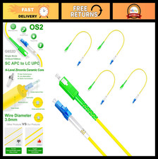 5Pcs 0.3m Fiber Optic Patch Cord SC APC to LC UPC, Simplex Single Mode Jumper 9/ picture