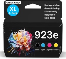 923e 923XL Ink Cartridges 4 Pack Black Cyan Magenta Yellow OFFICE KING picture