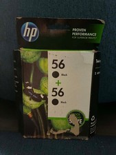 2 pack OEM HP 56 Black Ink cartridge Twin two Combo In Box Sealed Genuine EXP 12 picture