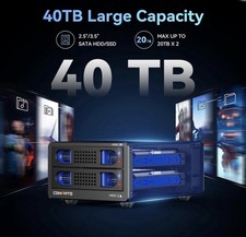 Cenmate 2.5 3.5 Dual SATA SSD/HDD Aluminum 2 Bay  RAID Enclosure Cooling Fan picture