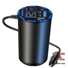 12V Car Power Inverter 200W DC to AC 110V Converter with PD 45W USB-C & grey picture
