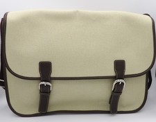 Levenger Briefcase/Computer/Messenger Bag canvas and leather with shoulder strap picture