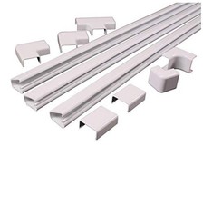 Cord Cover Raceway Kit 12 Ft White Plastic Self-Adhesive Cord Hider for Wall picture