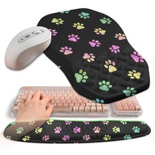 2in1 Ergonomic Set Wave Keyboard Wrist Rest Massage Slope Mouse Pad Cute Cat picture
