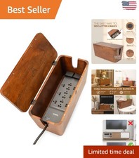 Extra Large Rustic Mango Wood Cable Management Box for Stylish Organization picture