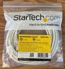StarTech Cat6 Ethernet UTP Network Patch Cable 25ft RJ45 Snagless N6PATCH25WH picture