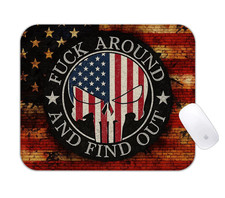 Patriotic Skull American Flag Desk Mat Punisher Style Gaming Mouse Pad picture