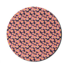 Ambesonne Romance Floral Round Non-Slip Rubber Modern Gaming Mousepad, 8