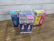 New Epson 664 Color Ink Refills GENUINE Cyan Magenta Black Yellow(One Pack of 4) picture