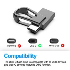 32/64/128GB USB 3.0 Metal Waterproof Type C Dual Flash Drive Memory Stick  picture