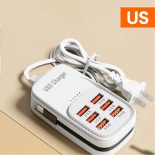 Multi 6 Port USB Hub Wall Charger Station Fast Charging Desktop AC Power Adapter picture