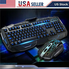 Computer Desktop Gaming Keyboard And Mouse Set Led RGB Color Changing Backlight picture