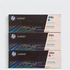 HP 410X High Yield 3-Pack Original LaserJet Toner Cartridge Set (CF411X, CF412X picture