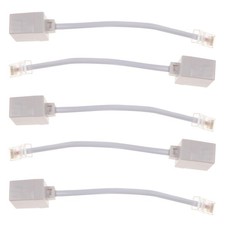 5Pcs Reusable Rj45 to Rj11 Analog Phone Adapter for Home White ABS Copper picture