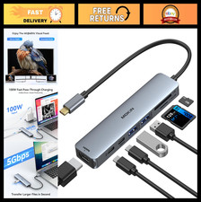 7-in-1 USB C Hub HDMI Adapter for MacBook Pro/Air, Dell XPS, Lenovo - 100W PD, S picture