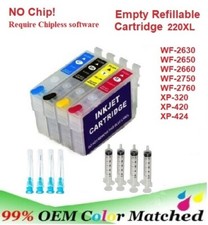 220 220XL Alternative No Chip Refillable Cartridge XP-320 XP-420 XP-424 WF-2660 picture