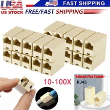 10-100X RJ45 Cat5 Cat5e Ethernet Network Lan Cable Connector Joiner Coupler Plug picture