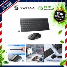 TECKNET Wireless Keyboard and Mouse Combo, 2.4G Mini Silent Set, 1600 DPI, for picture