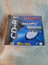 Verbatim DataLifePlus 80 min CD-R Premium AZO Blue Tech 1X-16X Speed NOS Lot/12 picture