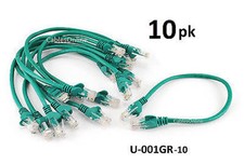 10-PACK Intellinet 1ft CAT5e UTP Ethernet RJ45 Full 8-Wire Patch Cable, Green picture