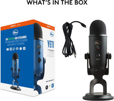 Logitech Creators Blue Yeti USB Microphone with Blue VOCE, 4 Pickup Patterns picture