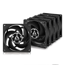 ARCTIC P8 (Black) 5 Pack 80 mm Case Fan quiet motor Computer 3000 RPM PC picture