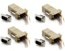 4x DB9 Male RS232 to RJ11 RJ12 6P6C 6 Wire Telephone Phone Modular Adapter picture