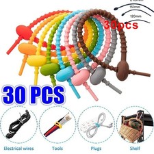 30PCS Silicone Cable Organizers - Reusable Cord Ties for Earphones, Wires  picture