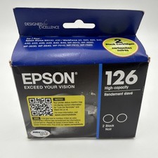 Genuine New Unopened Epson T126120-D2 Black Printer Ink Cartridge - 2 Pieces picture