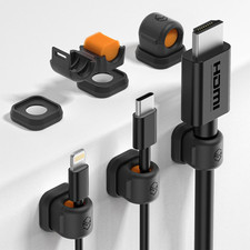 Magnetic Cable Clips 6 Pack, Cord Organizer for Desk, Black picture
