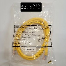 SET OF 10 350 MHz CATEGORY 5e Patch CORD UTP 560-115-005 YELLOW 5ft picture