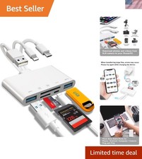 Portable 5-in-1 Memory Card Reader: Fast Data Transfers & Simultaneous Charging picture