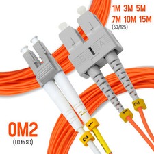 SIIG OM2 LC to SC  50/125 Fiber Optic Patch Cable Multimode Duplex Orange Cord picture