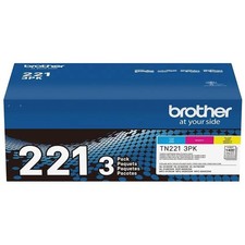 Brother TN221 3-Pack Toner Set Cyan Magenta Yellow Genuine TN2213PK New Sealed picture