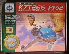 MSI K7T266 Pro2 Socket A AGP ISA Retro Motherboard Original Box picture