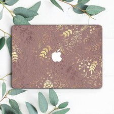 Rose Gold Leaves Flowers Minimalist Hard Case For Macbook Pro 13 14 15 16 Air 13 picture