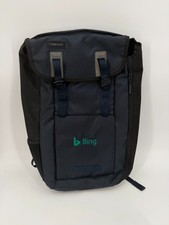 Timbuk2 Leader Backpack Dark Blue Foldover Commuter Bag Microsoft Bing Logo picture